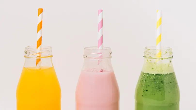 An image of three milkshakes.