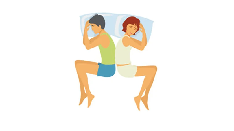 back to back close couples sleeping position