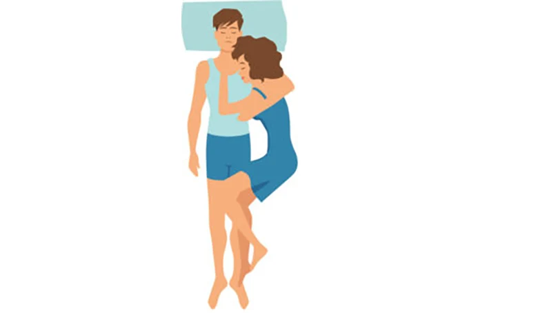 the romantic hug couples sleeping position
