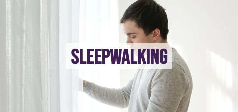 an image of a man sleepwalking while sleeping