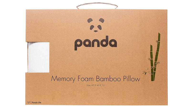 an mage of panda bamboo memory foam pillow package