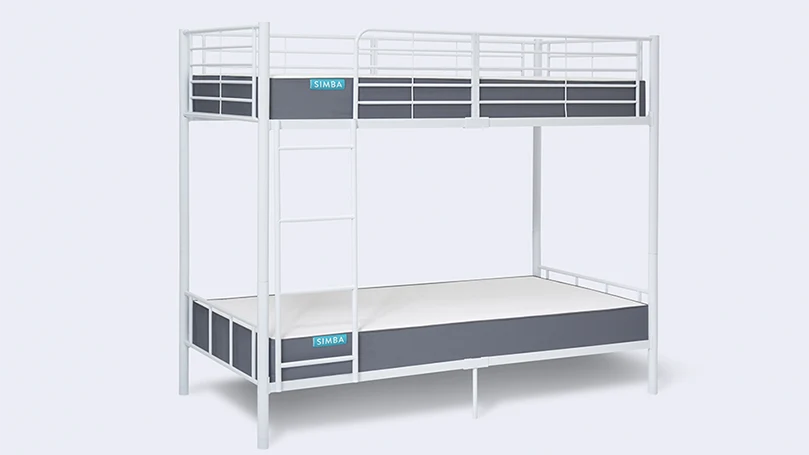 An image of Simba hybrid bunk bed mattress on a bunk bed.