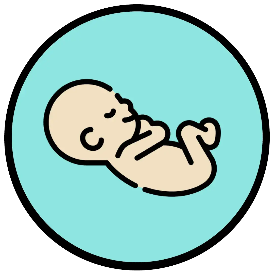 An icon depicting anti-suffocation design that is safe for babies