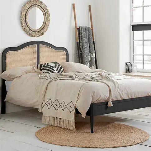 Product image of the Birlea Leonie Rattan Black Bed