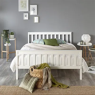Product image of Mano Mano Atlantic Bed Frame in White.