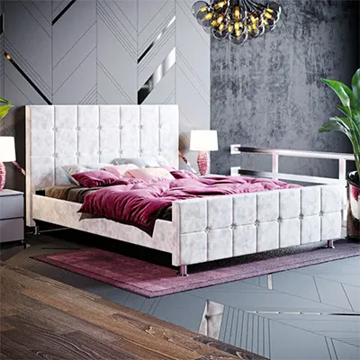Product image of Mano Mano Valentina 5ft King Size Fabric Bed Frame.