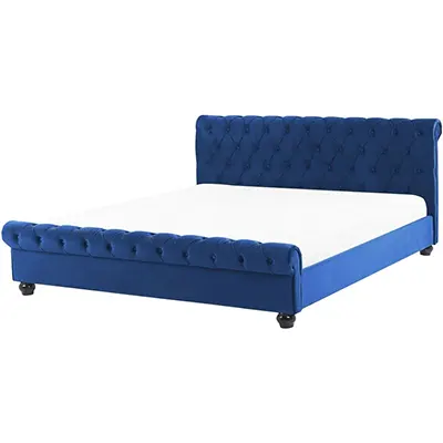 Product image of Mano Mano Velvet Tufted Headboard Blue Avallon.