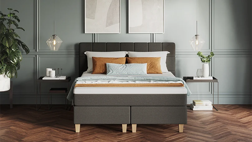 an image of emma premium hybrid mattress in a bedroom