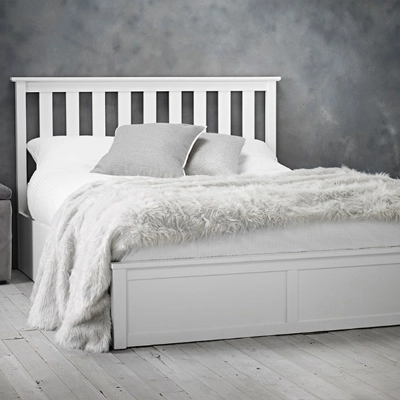 LPD Furniture Oxford White Ottoman Bed