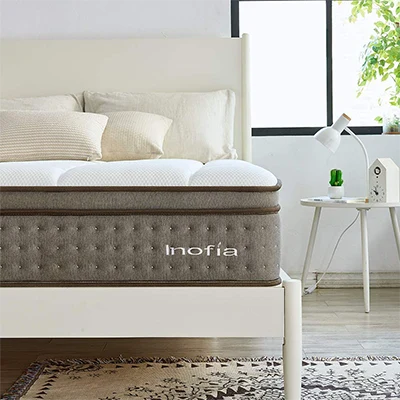 a product image of Inofia 12 inch Memory Foam Pocket Sprung Mattress