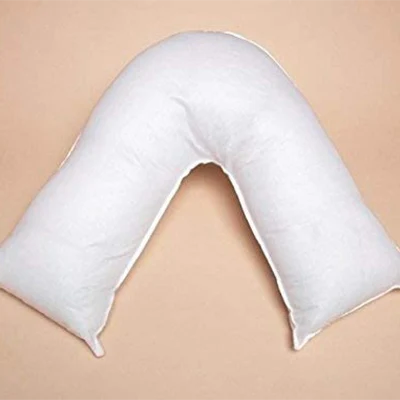 Hollowfibre Orthopedic V Shaped Pillow Back Neck Support Or Matching Pillow Case 