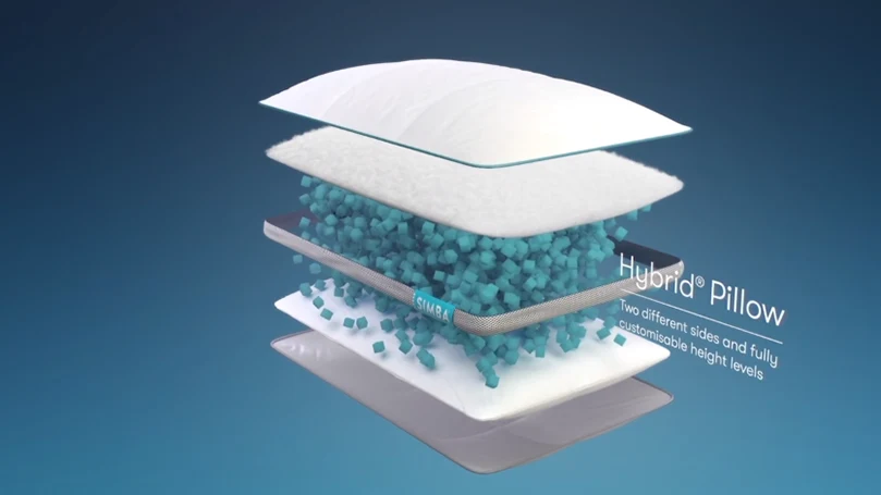 an image of the structure of stratos simba hybrid pillow