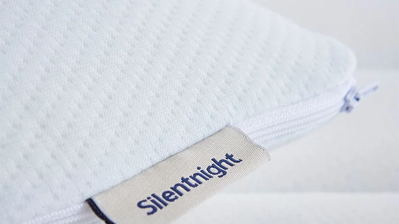 a close up image of silentnight memory foam pillow