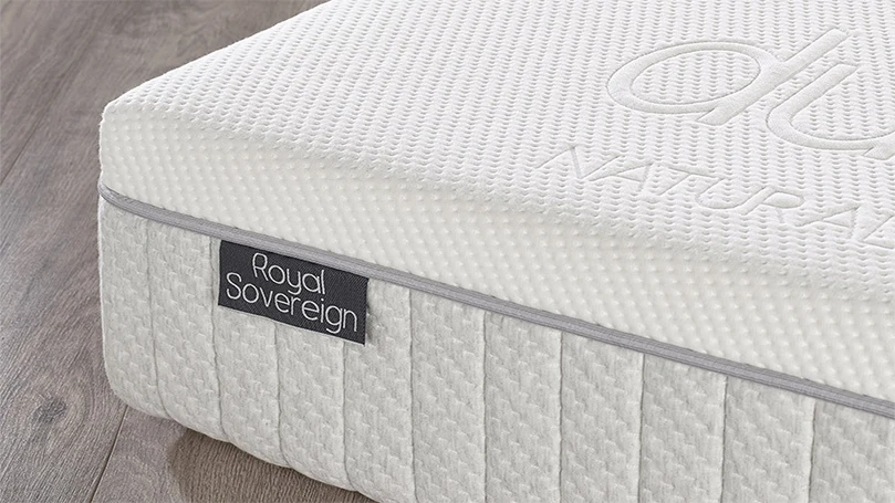 a close up image of Dunlopillo Royal Sovereign mattress corner