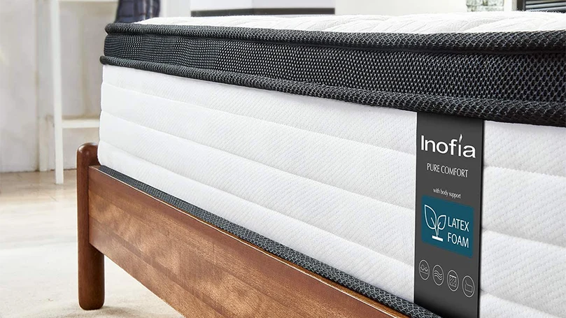 Inofia SDouble Latex Memory Foam Mattress with Spring,27CM LATEXCH Foam Mattress,Bi-density Latex Technology for Maintaining Superior Ventilation,Naturally Hypoallergenic,Risk-free100 Night Home Trial 