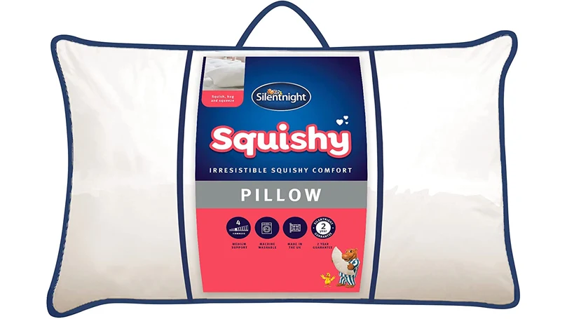 a product image of silentnight squishy pillow package