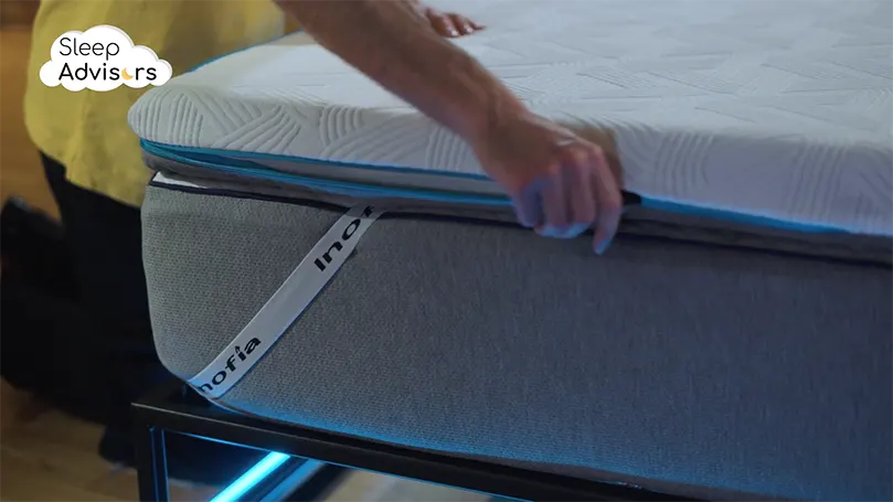 An image of the removable cover from the Inofia memory foam mattress topper