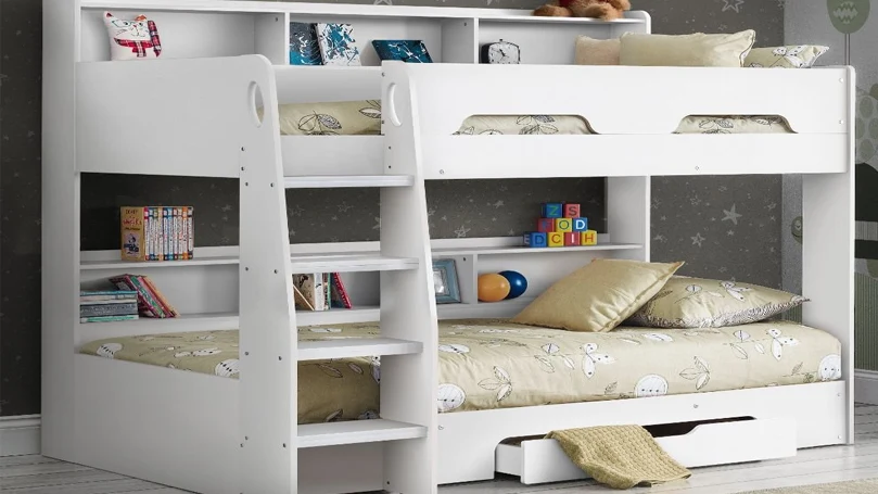 Image of Orion White Wooden Storage Bunk Bed