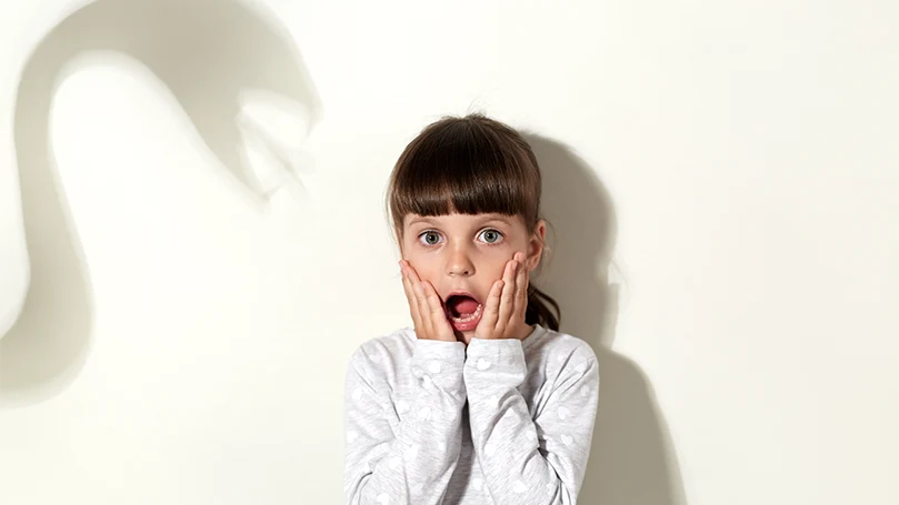an image of a little girl frightened
