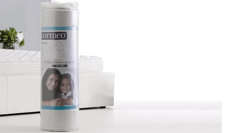 an image of dormeo memory fresh mattress rolled in a package