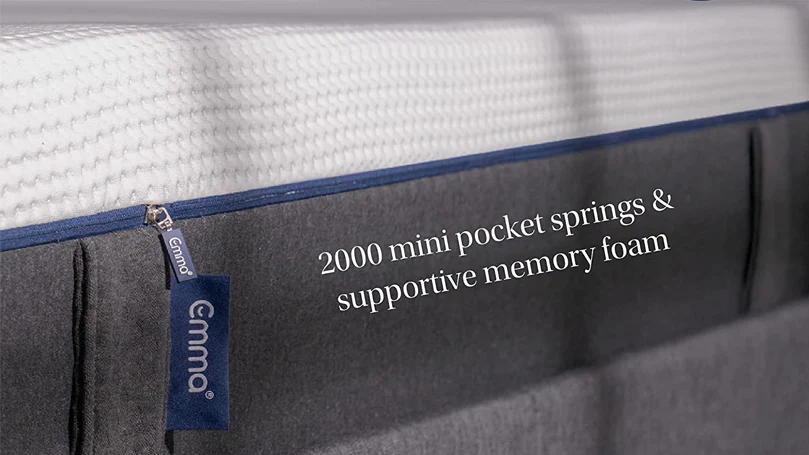 an image of emma hybrid mattress with 2000 mini pocket springs