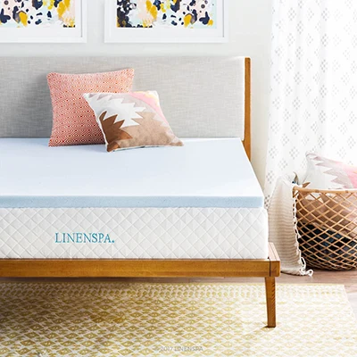a product image of linen spa mattress topper