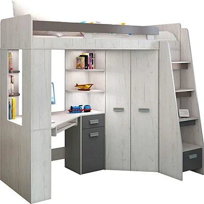a product image of FurnitureByJDM Bunk Bed With Desk
