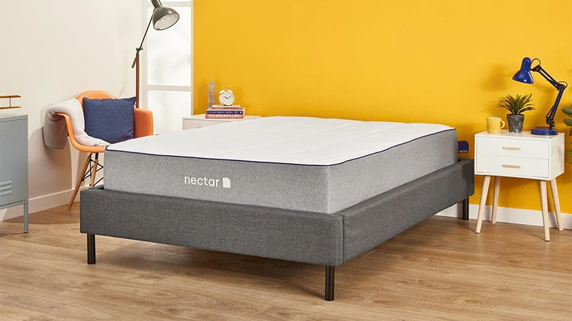 An image of Nectar Platform Bed Frame with Nectar mattress.
