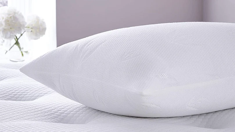 An image of Silentnight bamboo pillow on a bed.