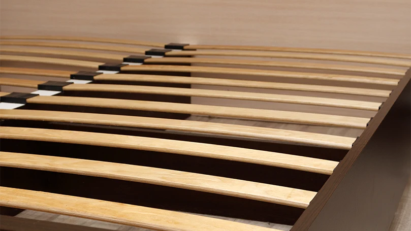 An image of wooden slats in storage bed.