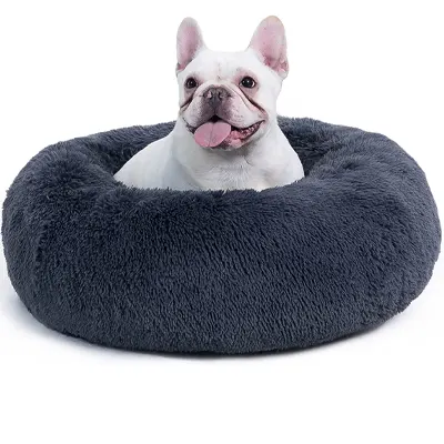 A product image of Bedsure Donut Dog Bed.