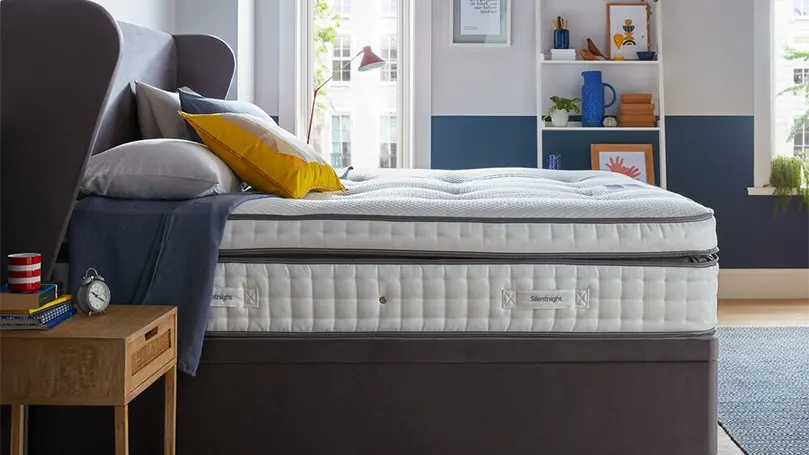 An image of Silentnight Geltex Ultra 3000 mattress in a bedroom.