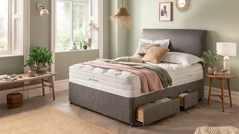 An image of Silentnight Sleep Healthy Eco 2000 Divan Bed Set.