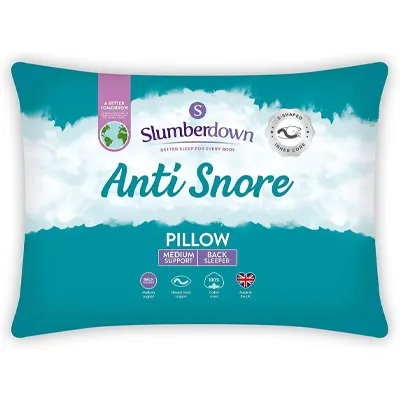 A product image of Slumberdown Anti Snore pillow.