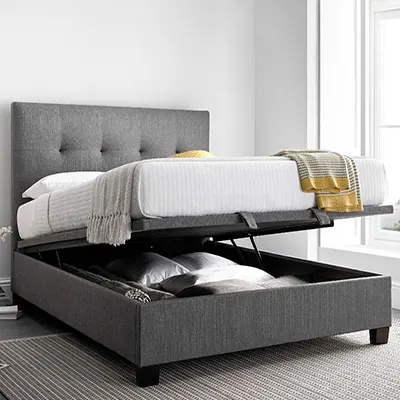 Small product image of Yorkie Grey Fabric Ottoman Bed
