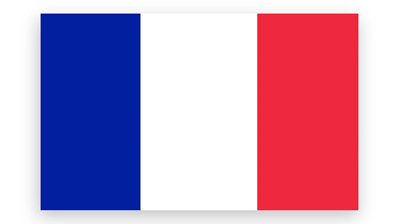 An image of a flag of France.