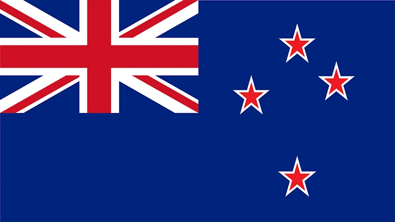 An image of a flag of New Zealand.