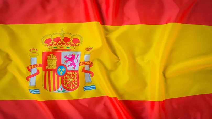 An image of a flag of Spain.