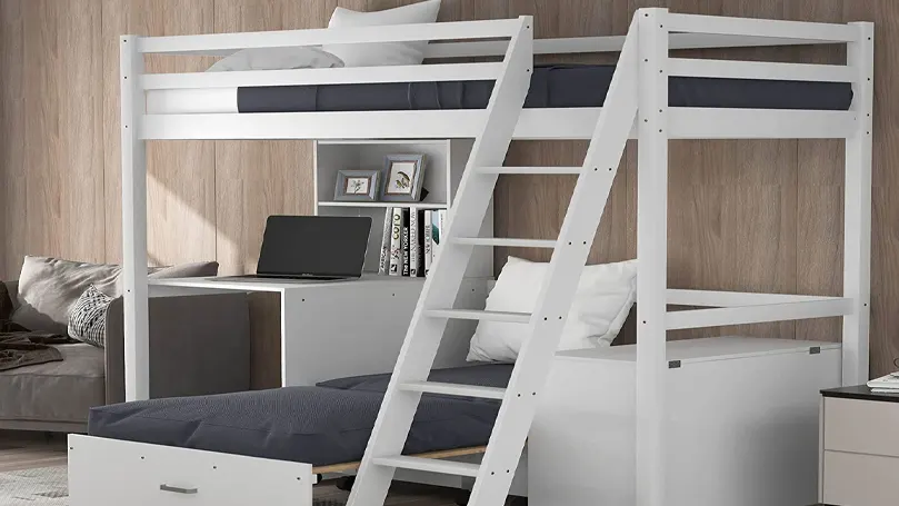 An image of a white loft bed.
