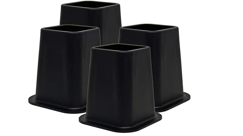 4 black bed risers.