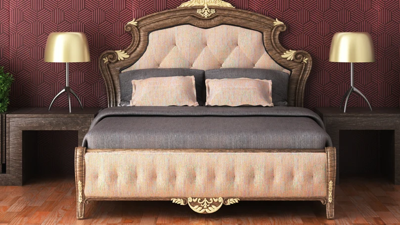 An image of upholstered bed.