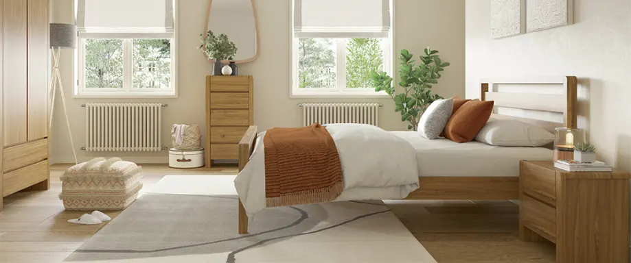 Bedroom with Hip Hop Wooden Bed Frame