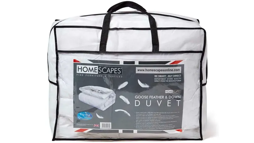 An image of Homescapes duvet in a package.