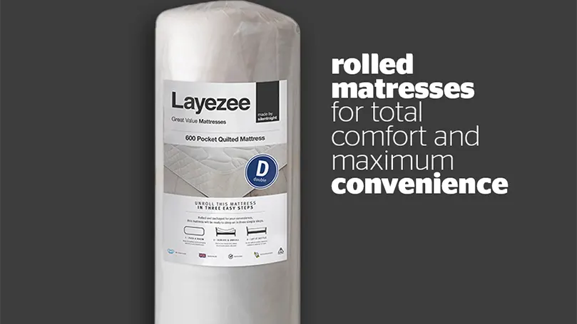 An image of Layezee 600 pocket mattress rolled.