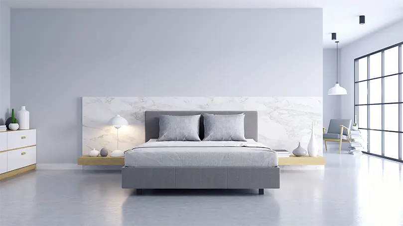 An image of a minimalistic bedroom.