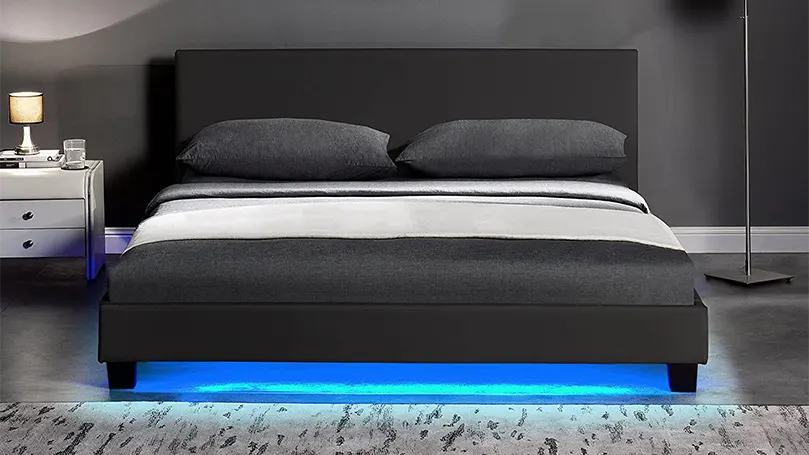 An image of a smart bed with lights.