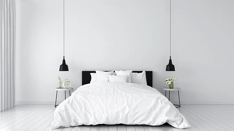 An image of monochromatic bedroom.