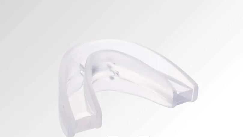 An image of sleep apnea mouthguard.