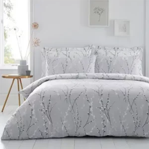 Small product image of Belle Grey Reversible Duvet Cover and Pillowcase Set
