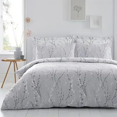 Product image of Belle Grey Reversible Duvet Cover and Pillowcase Set.